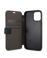USFLBKP12MPUGFLBK U.S. Polo Embroidery Book Case for iPhone 12/12 Pro 6.1 Black
