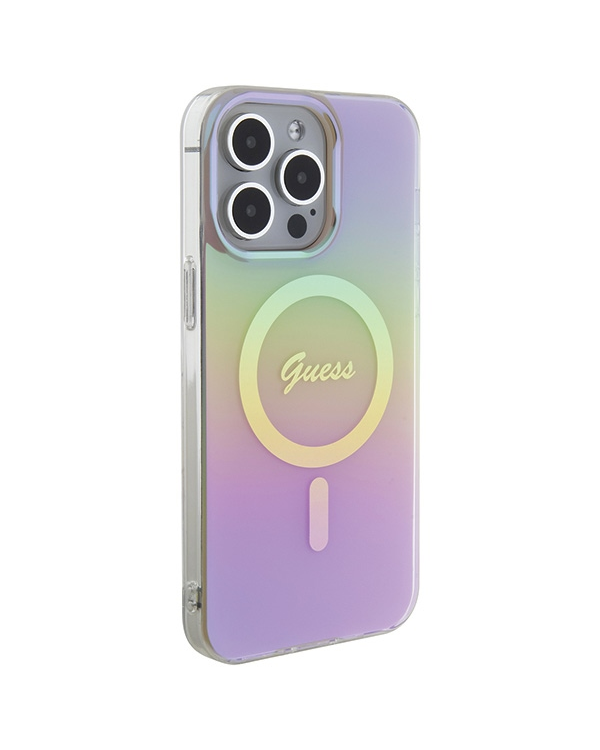 Guess GUHMP15LHITSP iPhone 15 Pro 6.1" różowy|pink hardcase IML Iridescent MagSafe