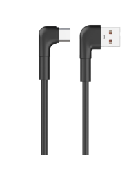 Maxlife MXUC-09 angle cable USB - USB-C 1,0 m 3A black