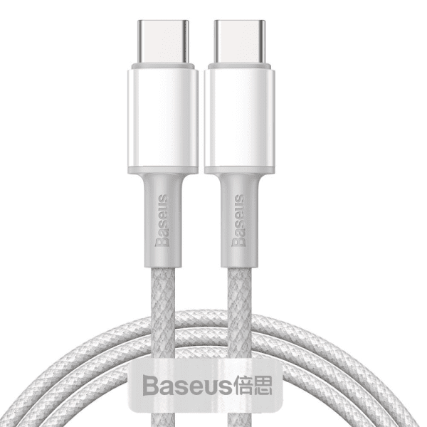 Обложка книги «Baseus USB Type C - USB Type C cable Power Delivery Quick Charge 100 W 5 A 1 m white (CATGD-02)»