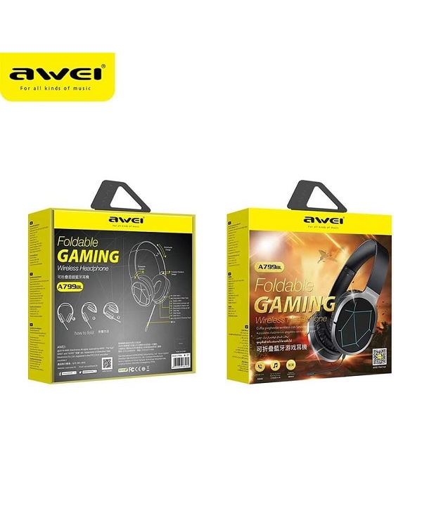 Дополнительное изображение книги «AWEI słuchawki gaming Bluetooth A799BL nauszne gamingowe z mikrofonem czarny|black»