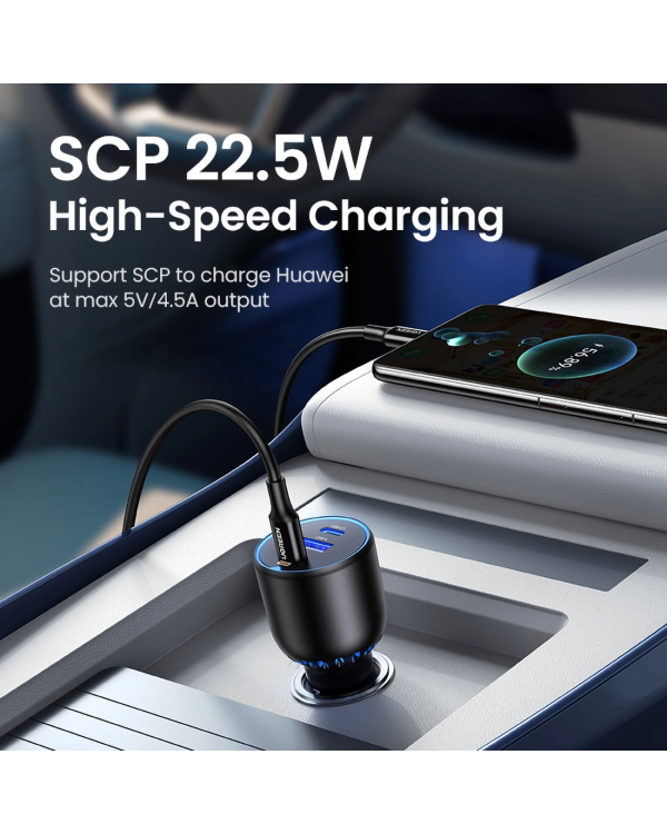 Автомобильное зарядное устройство Ugreen CD293 2x USB-C PD и 1x USB-A 130 Вт - черный