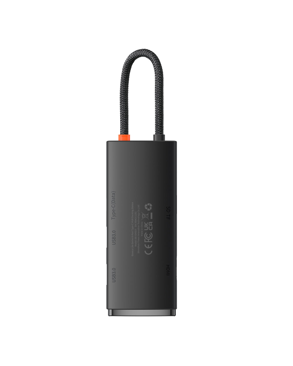 Дополнительное изображение книги «Baseus Lite Series Hub 6w1 USB-C to 2x USB 3.0 + USB-C + HDMI + SD|TF (black)»