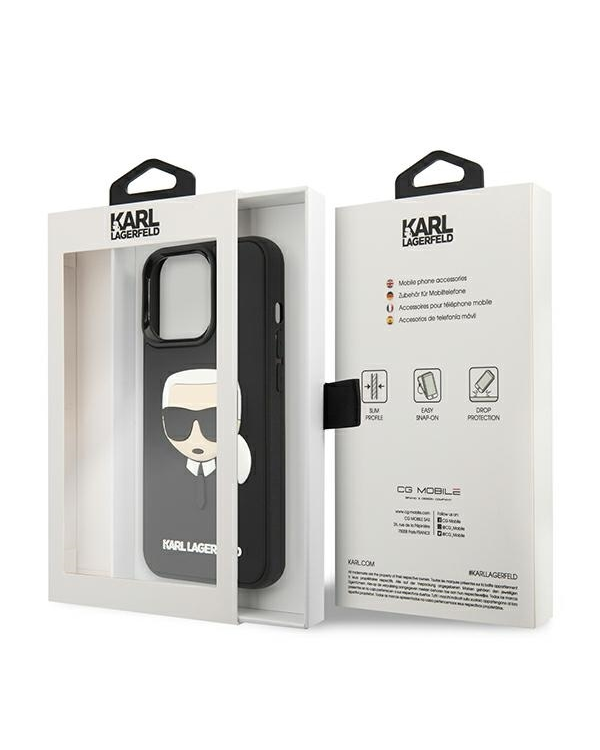 Karl Lagerfeld KLHCP13XKH3DBK iPhone 13 Pro Max 6,7" czarny|black hardcase 3D Rubber Karl`s Head