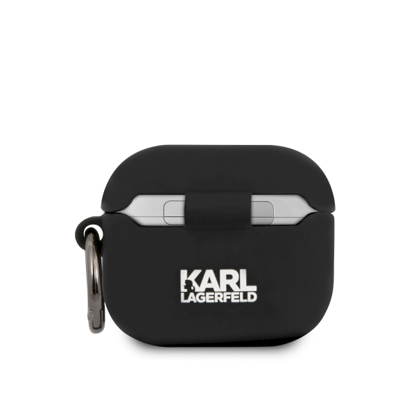 Обложка книги «KLACA3SILKHBK Karl Lagerfeld Karl Head Silicone Case for Airpods 3 Black»