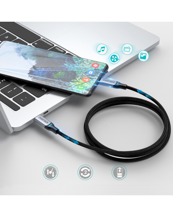 Дополнительное изображение книги «Choetech USB Type C - USB Type C charging data cable Power Delivery 100W 5A 1,8m black (MIX00073)»