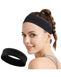 Elastic fabric headband for running fitness black