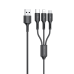 WK Design 3in1 fast charging cable USB - USB Type C/ Lightning/ micro USB 3A 1.2m black (WDC-137th) 