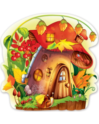 Украшение на скотче "Грибной домик"