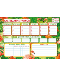 Плакат "Расписание уроков Растения (Пиши-стирай)"