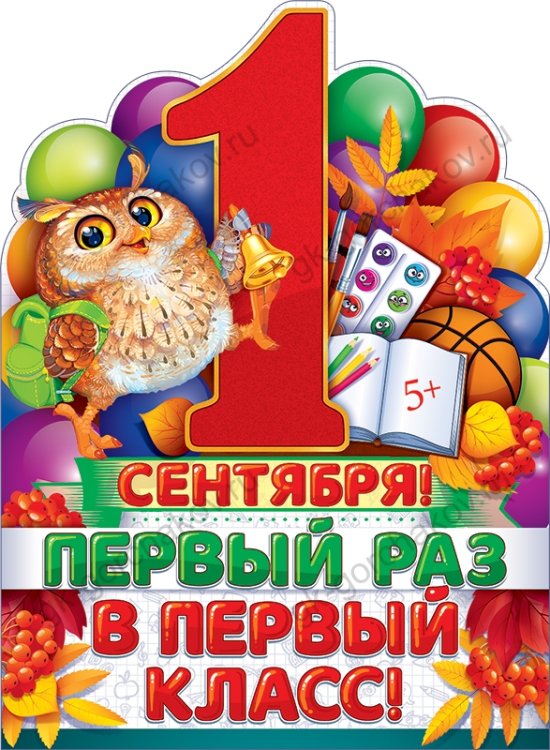 Плакат "1 Сентября! Первый раз в первый класс!"