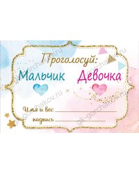 Карточка для голосования "Мальчик Девочка"