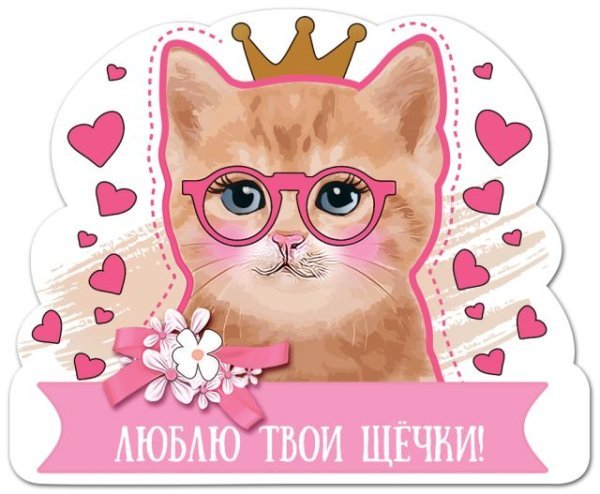 Виниловый магнит "Люблю твои щечки"