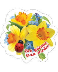 Виниловый магнит "Все цветы для тебя"