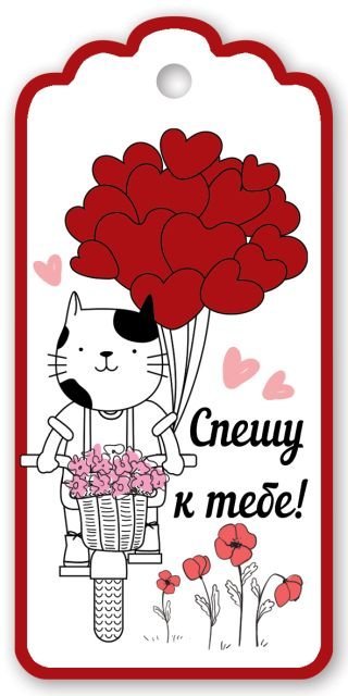 Бирка для подарка "Спешу к тебе!"