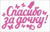Наклейка оформительская "Спасибо за дочку!"