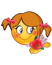 Украшение на скотче "Смайл-девочка с цветочком"