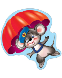 Украшение на скотче "Мышь на парашюте"