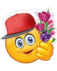 Украшение на скотче "Смайл в бейсболке"