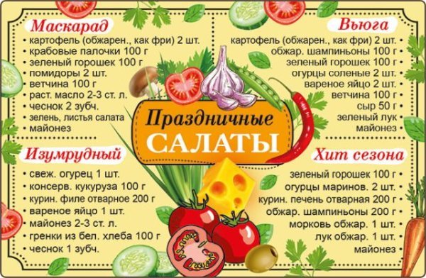 Магнит "Праздничные салаты"