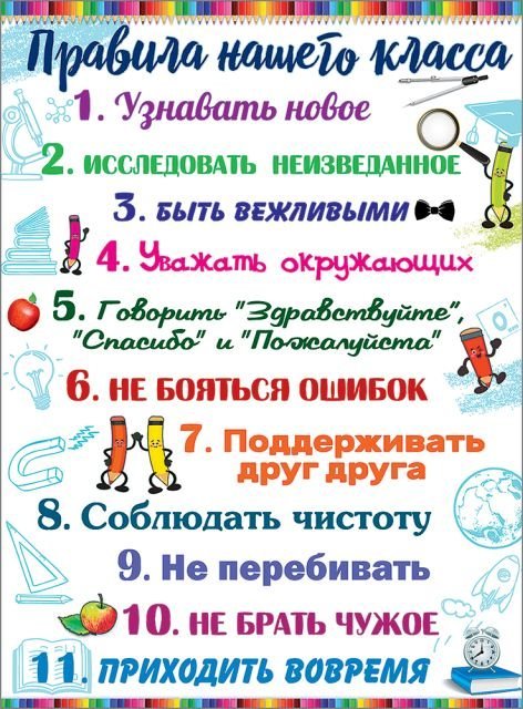 Плакат " Правила нашего класса"