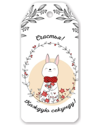 Бирка для подарка "Счастья! Каждую секунду!"