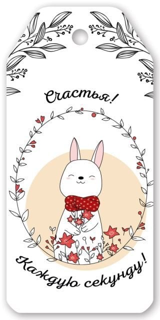 Бирка для подарка "Счастья! Каждую секунду!"