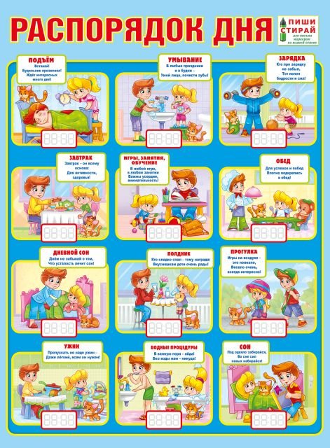 Плакат "Распорядок дня" (Пиши-стирай)