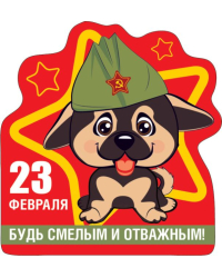 Виниловый магнит "23 февраля. Будь смелым и отважным"