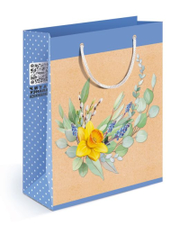 Пакет подарочный (M) Нарцисс с вербой