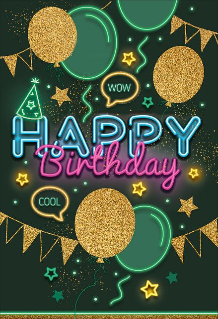 Открытка-поздравление "Happy Birthday"
