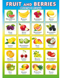 Плакат "Fruit and Berries. Фрукты и ягоды"