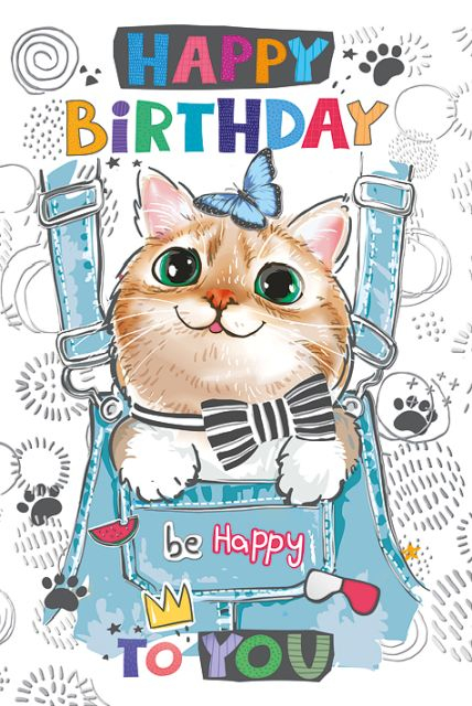 Открытка-поздравление "Happy Birthday!"