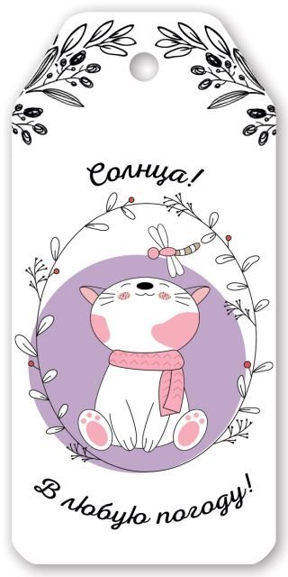 Бирка для подарка "Солнца! В любую погоду!"