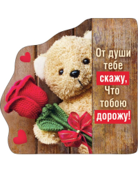 Виниловый магнит "От души тебе скажу, что тобою дорожу!"