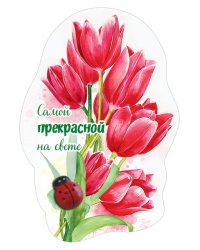 Виниловый магнит "Самой прекрасной на свете!"