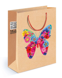 Пакет подарочный (M) Бабочка