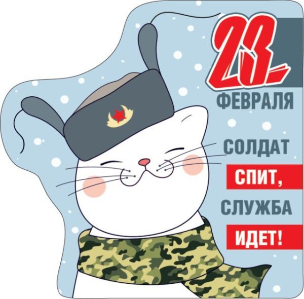 Виниловый магнит "23 февраля. Солдат спит, служба идет!"