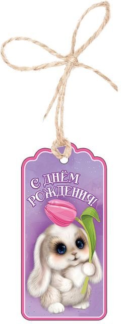 Бирка для подарка "С Днем Рождения"