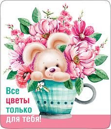 Магнит виниловый "Все цветы только для тебя!"