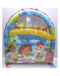 КОВРИК ДЕТСКИЙ РАЗВИВАЮЩИЙ "УМКА" ДОМАШНИЕ ЖИВОТНЫЕ, С МЯГКИМИ ИГРУШКАМИ НА ПОДВЕСКЕ в кор.2*6шт