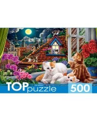 TOPpuzzle. ПАЗЛЫ 500 элементов. П500-0734 КОТЯТА НА КРЫШЕ