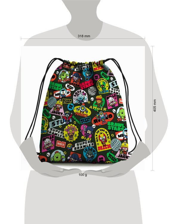 Brawl Stars. Мешок для обуви. Brawl Stars Black Edition