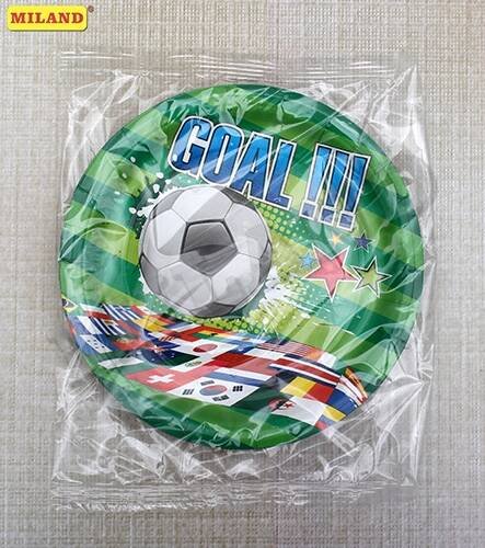 Тарелка бумажная Футбольный матч (17 см., 6 шт.) флоупак, ПФ 4  ФЛ-8249