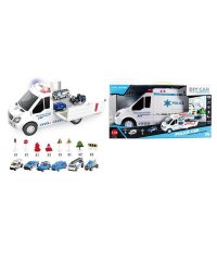 Машинка"Полиция"(металл,6 машинок,11 дорож.знаков,3*AА не в к-те) (43,5x18,8x22,7 cм) (Арт. 2048952)