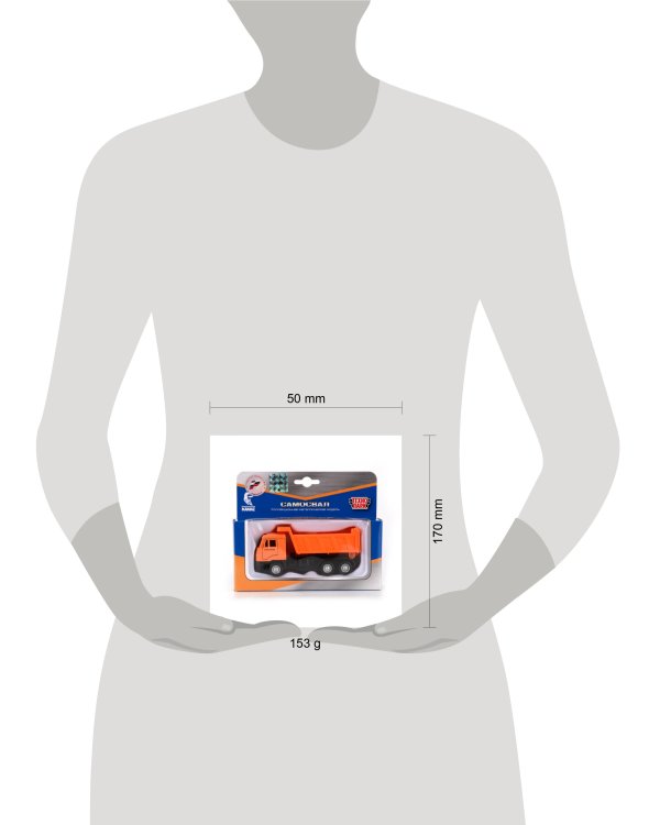 МАШИНА "ТЕХНОПАРК" МЕТАЛЛ. ИНЕРЦ. КАМАЗ. САМОСВАЛ 12СМ, ОТКРЫВ. ДВЕРИ В РУСС. КОР. в кор.2*36шт