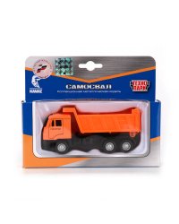 МАШИНА "ТЕХНОПАРК" МЕТАЛЛ. ИНЕРЦ. КАМАЗ. САМОСВАЛ 12СМ, ОТКРЫВ. ДВЕРИ В РУСС. КОР. в кор.2*36шт
