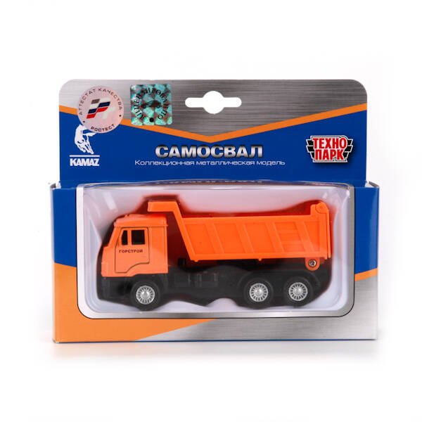 МАШИНА "ТЕХНОПАРК" МЕТАЛЛ. ИНЕРЦ. КАМАЗ. САМОСВАЛ 12СМ, ОТКРЫВ. ДВЕРИ В РУСС. КОР. в кор.2*36шт
