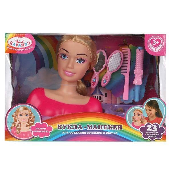 Кукла-манекен 22 см, в комплекте 23 аксессуара для создания стильного образа КАРАПУЗ в кор.16шт