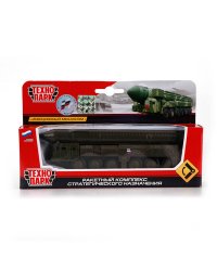 МОДЕЛЬ РСЗО ТОПОЛЬ "ТЕХНОПАРК" МЕТАЛЛ. ИНЕРЦ. С РАКЕТОЙ ОТКРЫВ. ДВЕРИ В РУСС. КОР. 15СМ в кор.2*36шт